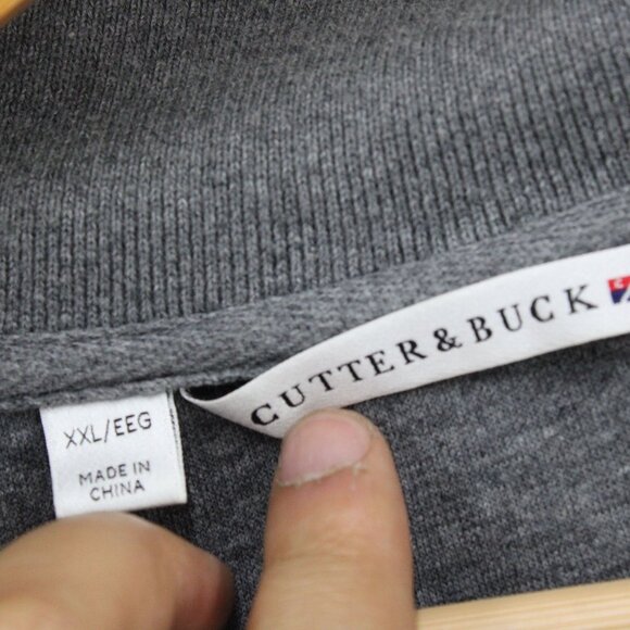 Cutter & Buck Sweater Mens 2XL Gray Solid Half Zip Long Sleeve Lightweight - Picture 5 of 8